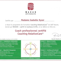 Diplôme coach 2019 Isabelle Ryser_